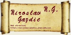 Miroslav Gazdić vizit kartica